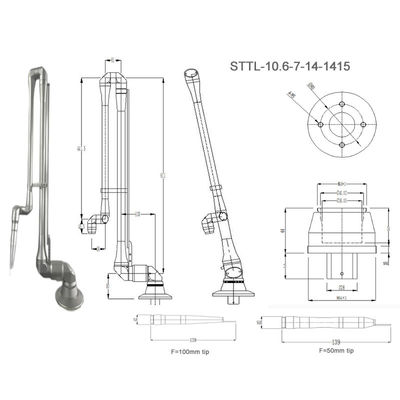 Golflengte 10,6 mm gelede laserarmen voor straalafgifte